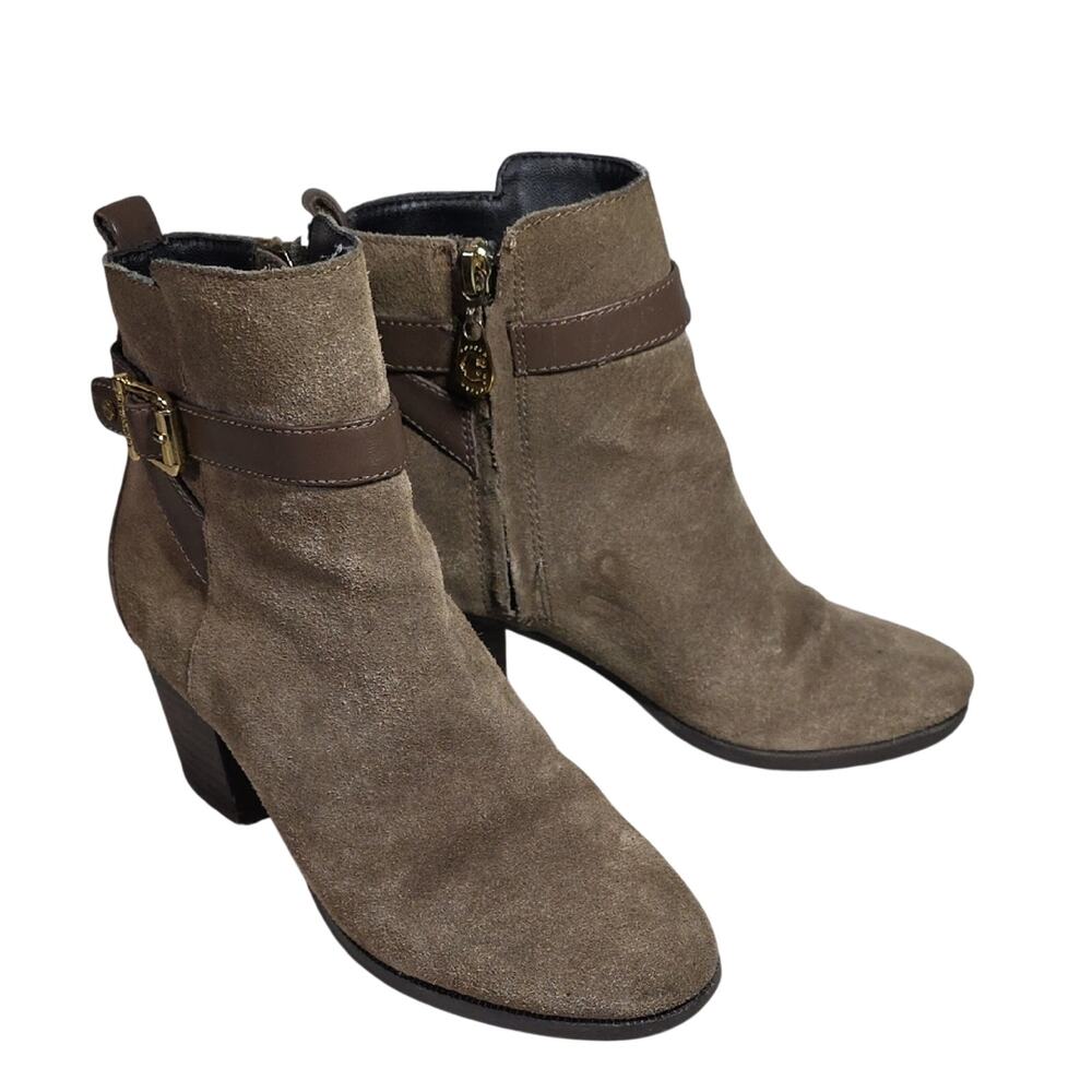 C. Wonder Taupe Light Brown Suede Leather Ankle Boots Womens Size 6